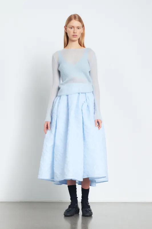 FATOU | SKIRT AMBLESIDE MATELASSÉ LIGHT BLUE sold by Cecilie Bahnsen