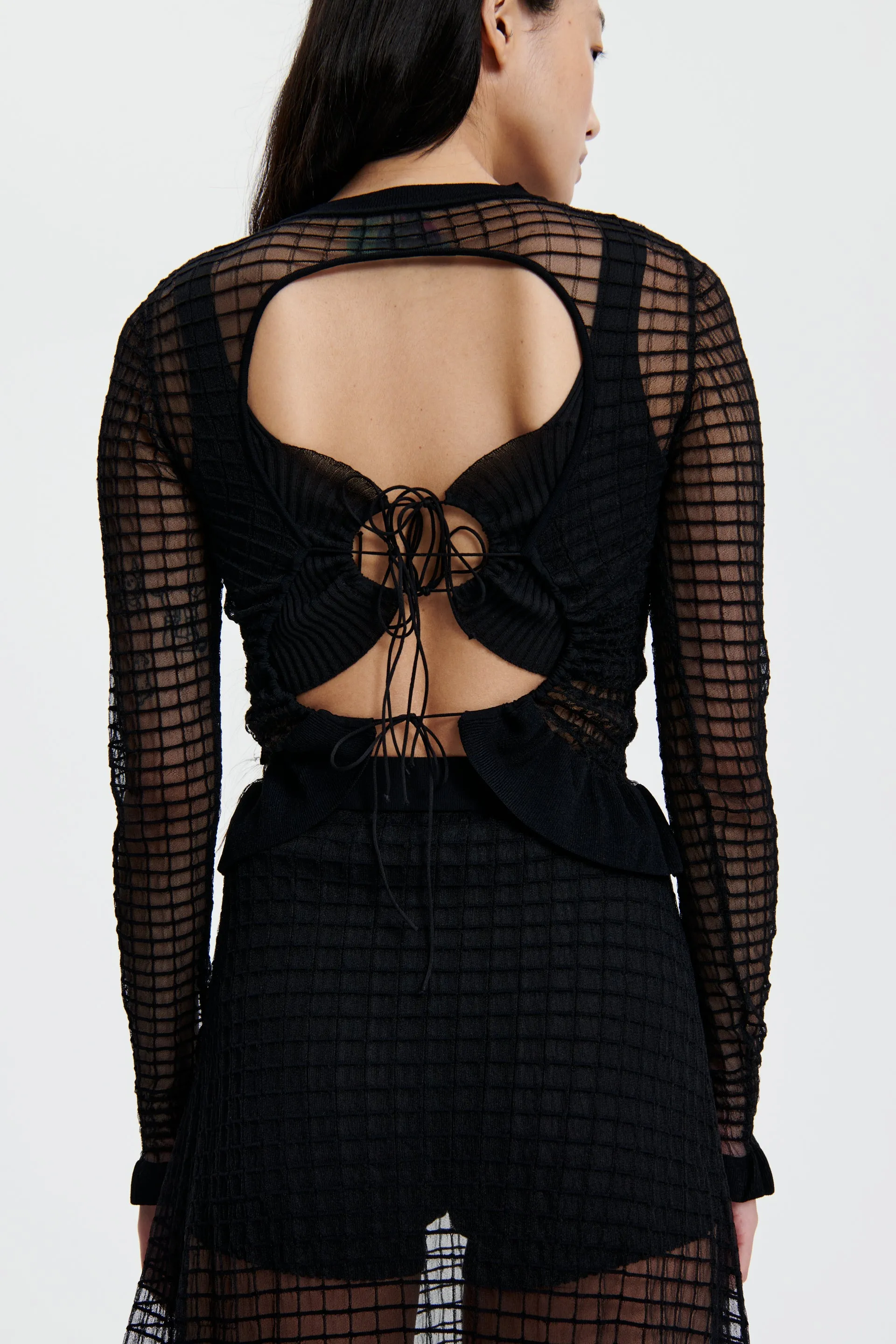 GRO | TOP MATISSE SHEER GRID BLACK sold by Cecilie Bahnsen product image thumbnail 2