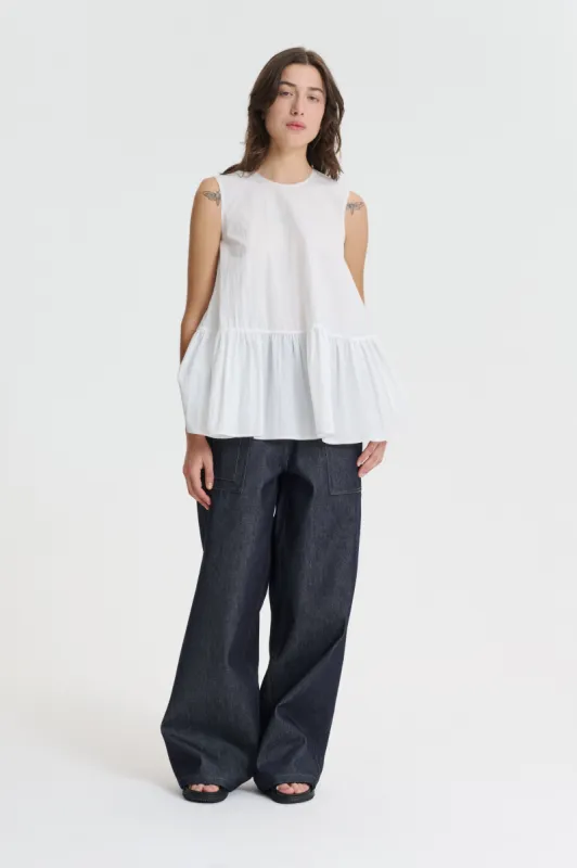 ASTA | TOP RECYCLED TAFFETA WHITE sold by Cecilie Bahnsen