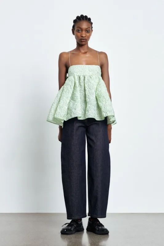 VERONICA | TOP GRASMERE MATELASSE PISTACHIO sold by Cecilie Bahnsen