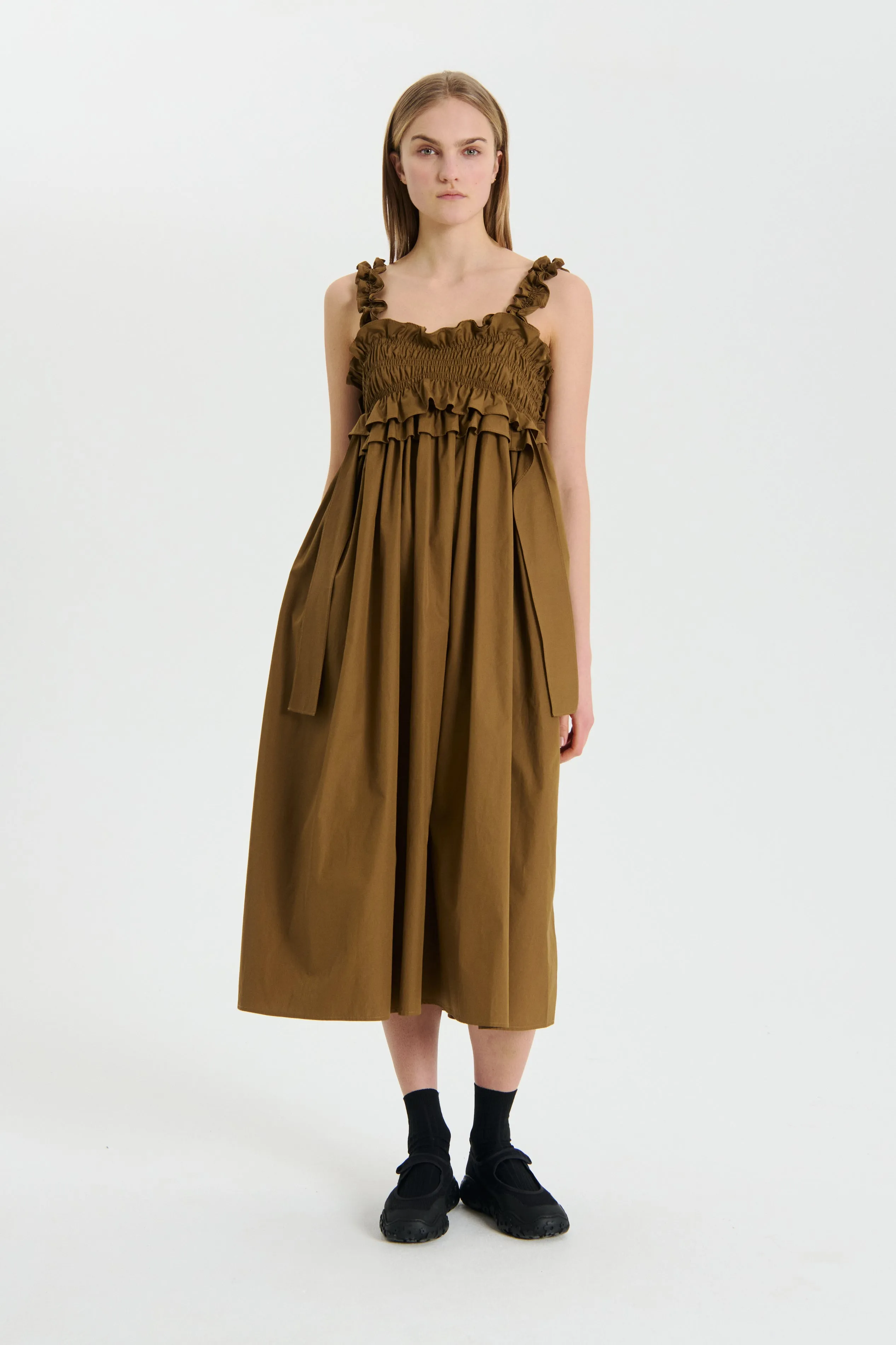 GIOVANNA | DRESS COTTON LIGHT BROWN sold by Cecilie Bahnsen
