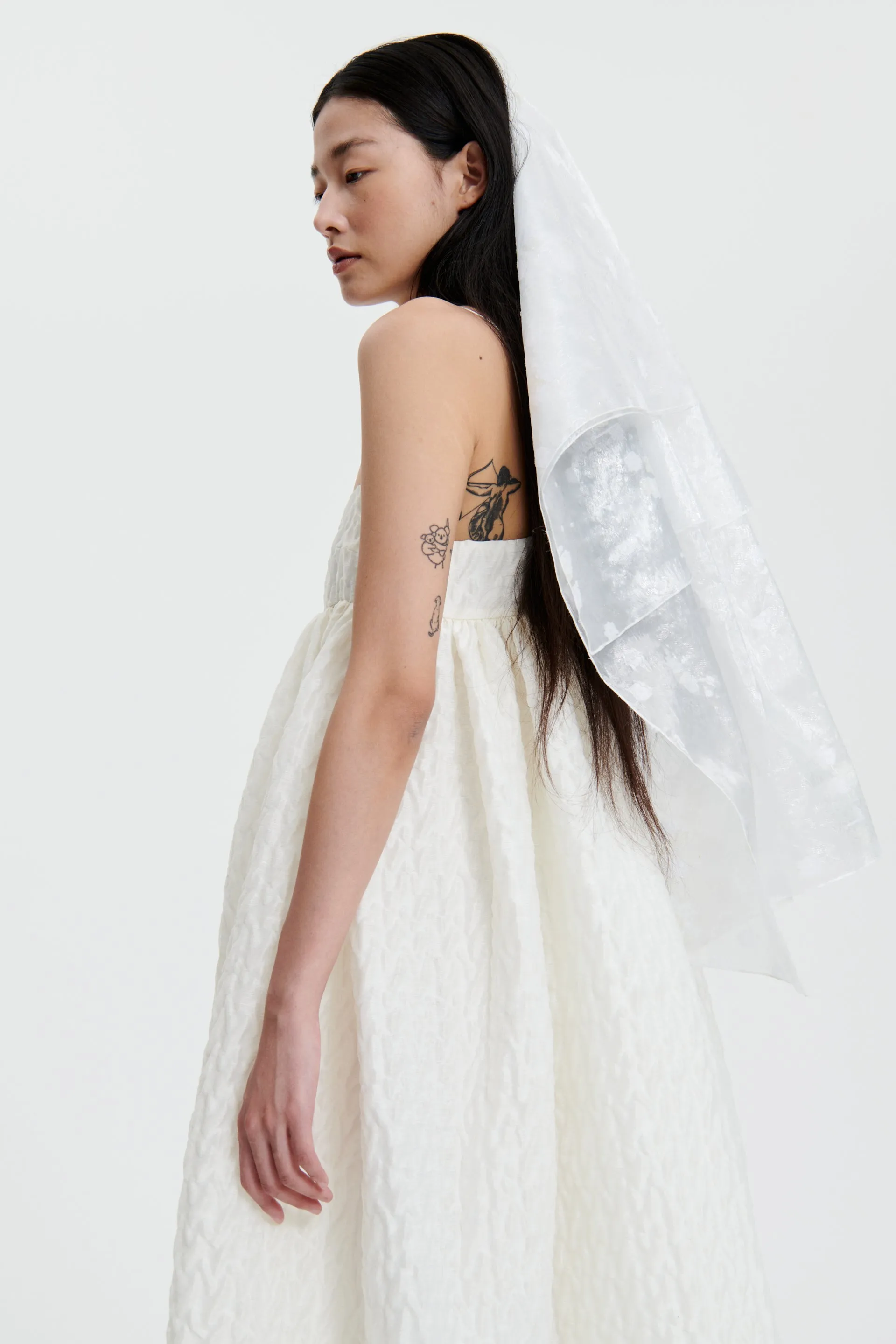 BETH | DRESS LINEN PLISSÉ WHITE BRIDAL sold by Cecilie Bahnsen product image thumbnail 2