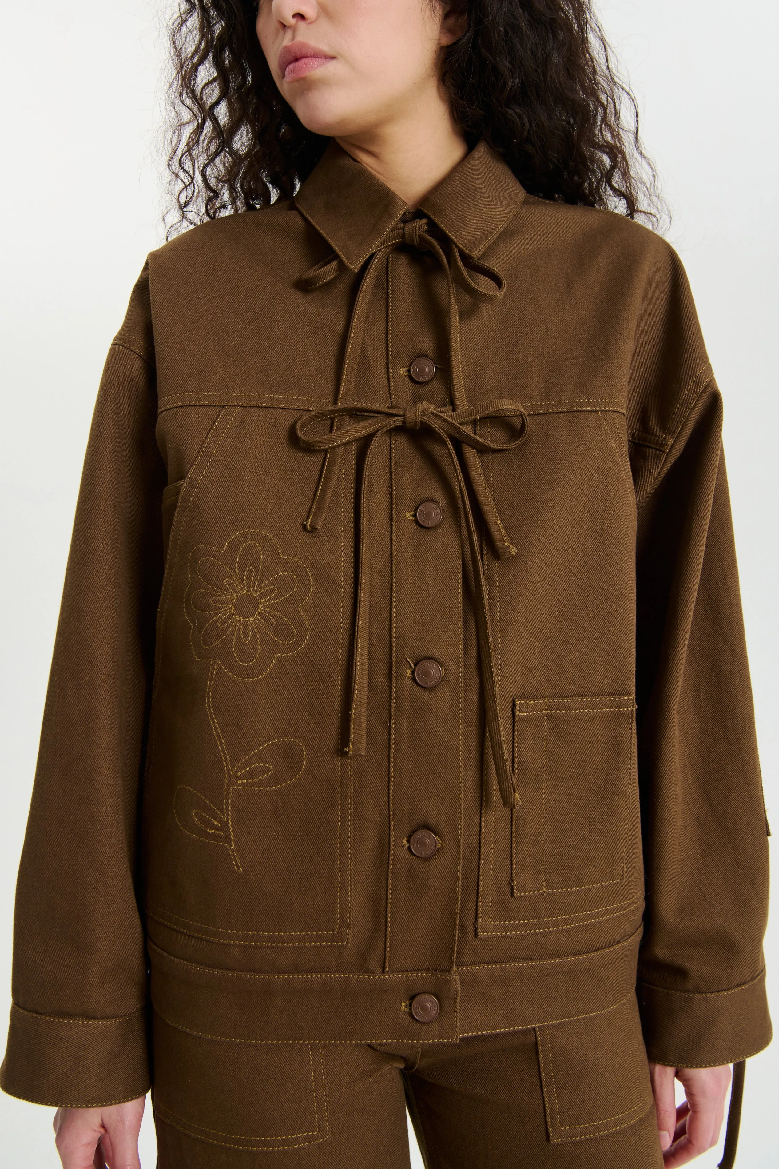 OLGA | JACKET DENIM FALL BROWN sold by Cecilie Bahnsen product image thumbnail 3
