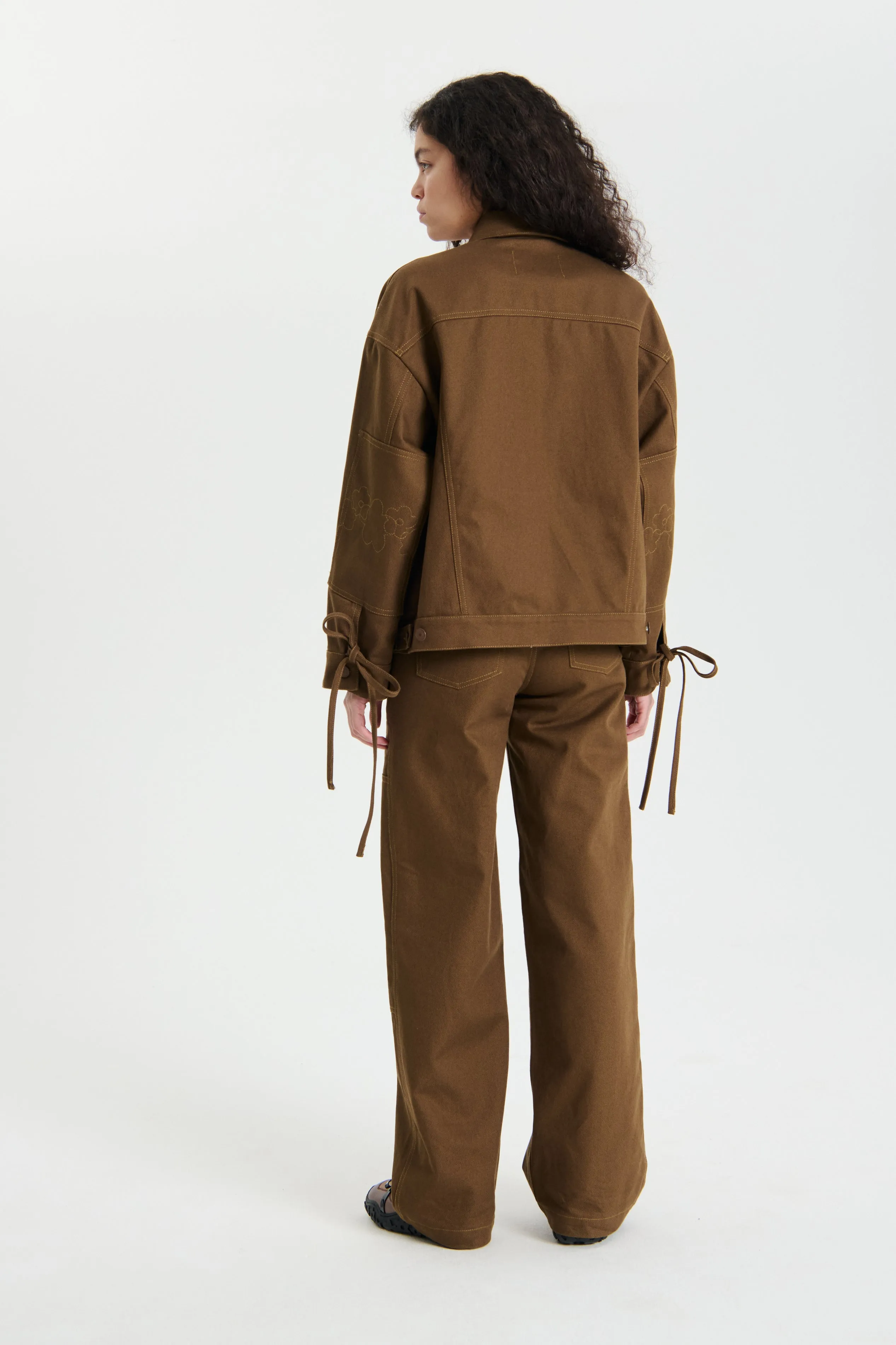 【関税込み】Cecilie Bahnsen ブラウン Olga デニムジャケット Cecilie Bahnsen Brown Olga Denim Jacket Cecilie Bahnsen