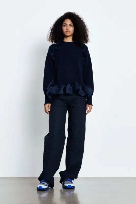 VILLY | PULLOVER RECYCLED CASHMERE NAVY sold by Cecilie Bahnsen