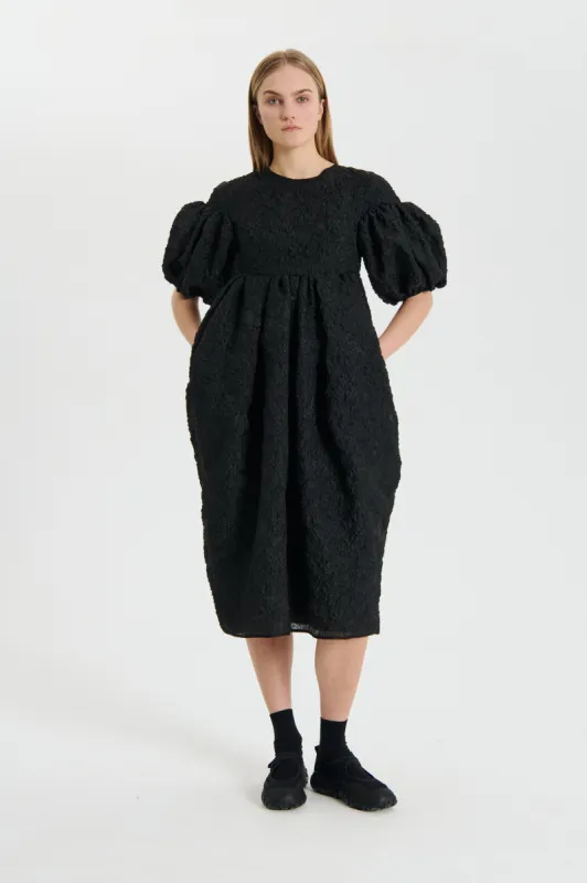 JEANNE | DRESS GRASMERE MATELASSÉ BLACK sold by Cecilie Bahnsen