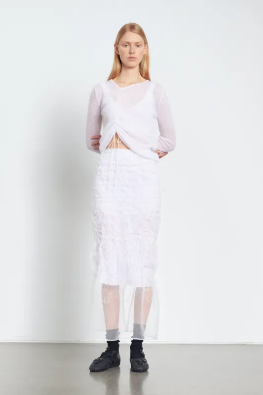 UNIVERSE | SKIRT DENALI EMBROIDERY WHITE sold by Cecilie Bahnsen