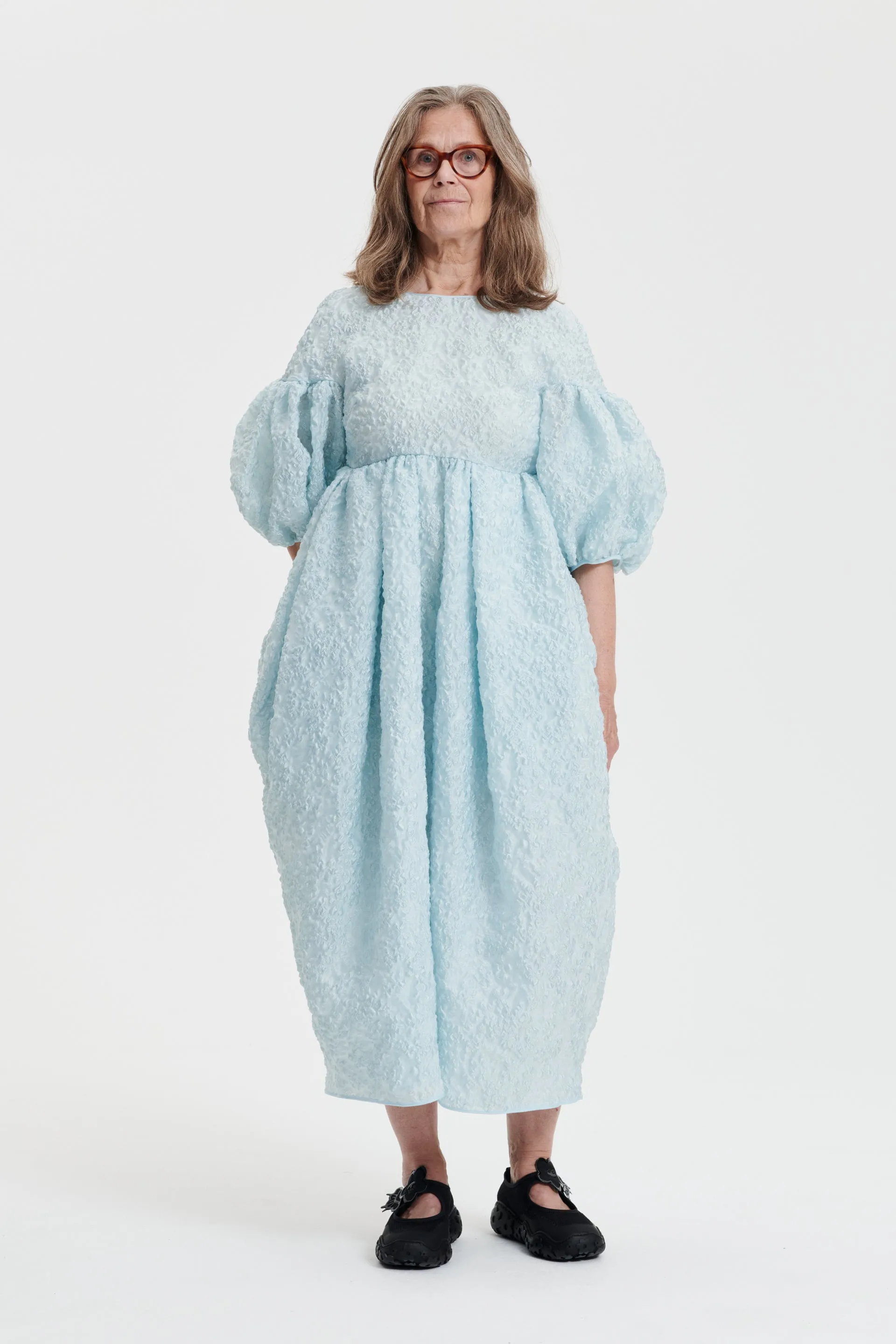 JEANNE | DRESS GRASMERE MATELASSE AQUA sold by Cecilie Bahnsen
