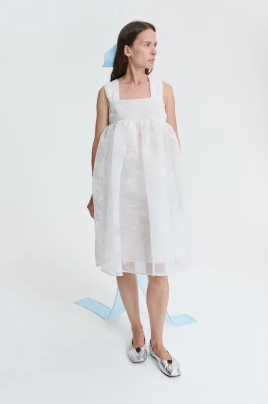 PANDORA | DRESS PLEATED ORGANZA WHITE sold by Cecilie Bahnsen