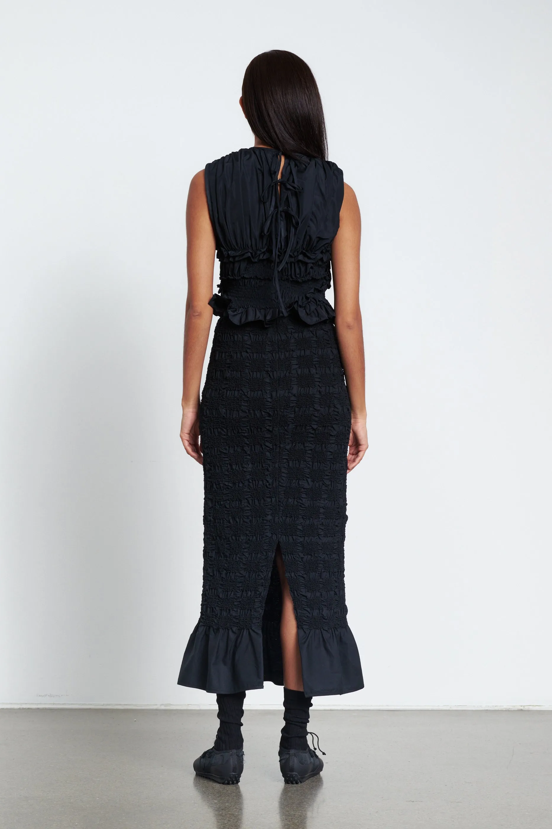 UPHI | TOP RECYCLED FAILLE BLACK sold by Cecilie Bahnsen product image thumbnail 2