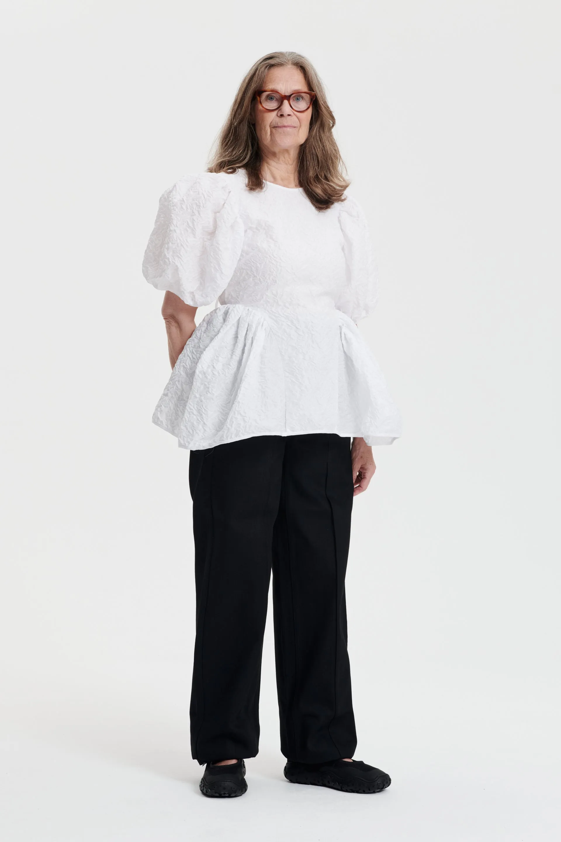 UBAH | TOP GRAPPOLO MATELASSÉ WHITE sold by Cecilie Bahnsen