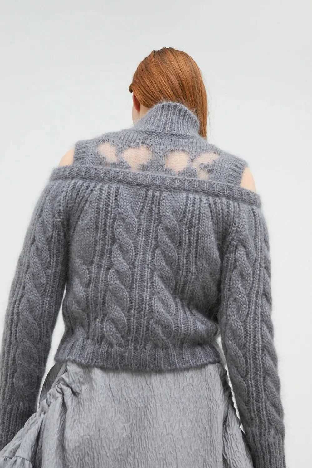 GIA | CARDIGAN CABLE MOHAIR GREY sold by Cecilie Bahnsen product image thumbnail 2