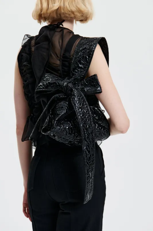 VESNA | BAG LACCATA FLORAL QUILT BLACK made by Cecilie Bahnsen