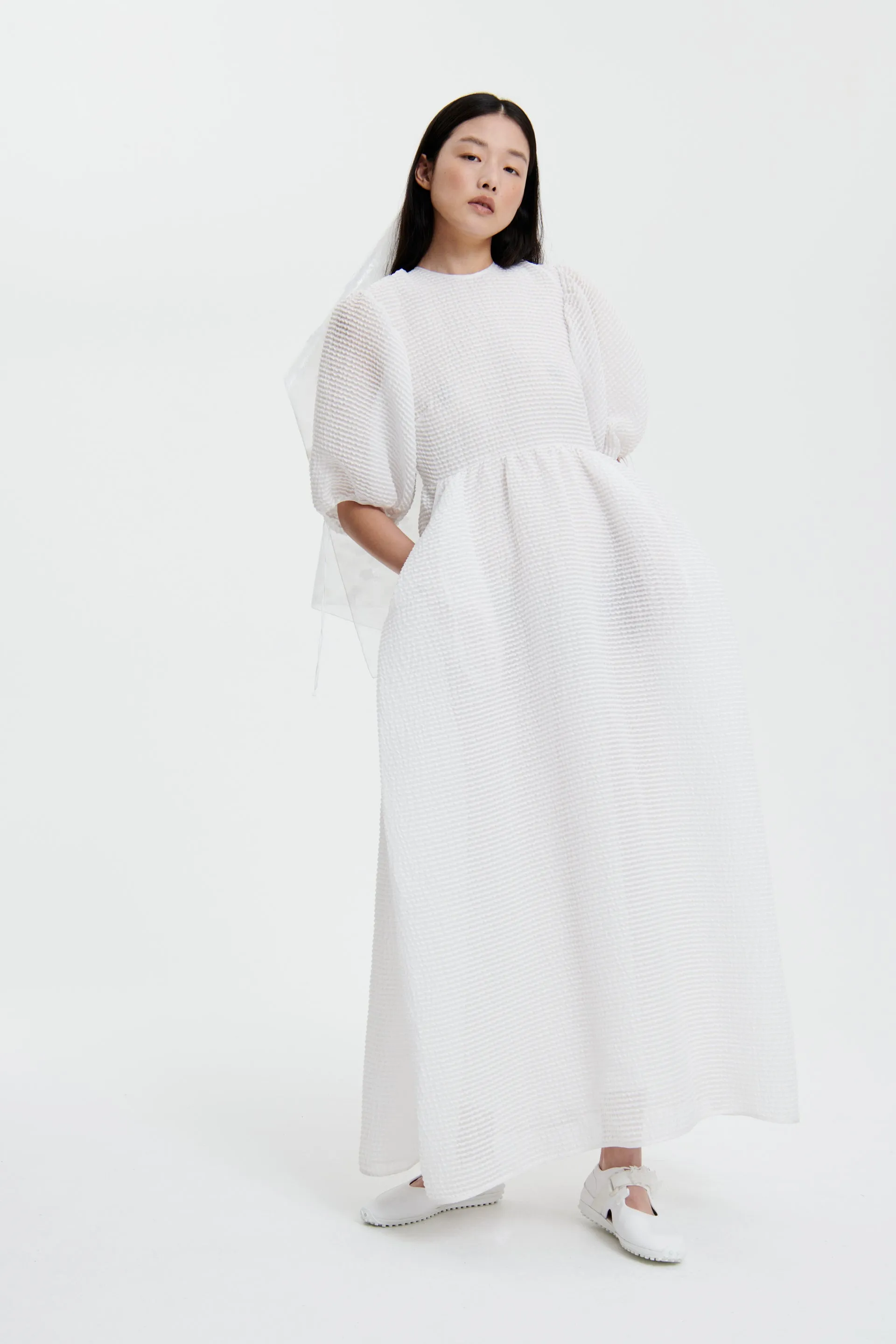 LOLA | DRESS STREAM JACQUARD ECRU BRIDAL sold by Cecilie Bahnsen product image thumbnail 2