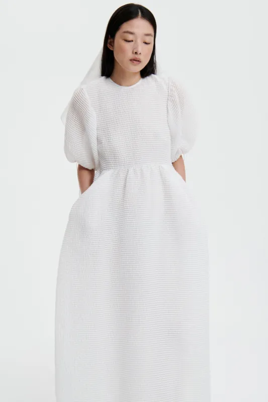LOLA | DRESS STREAM JACQUARD ECRU BRIDAL made by Cecilie Bahnsen
