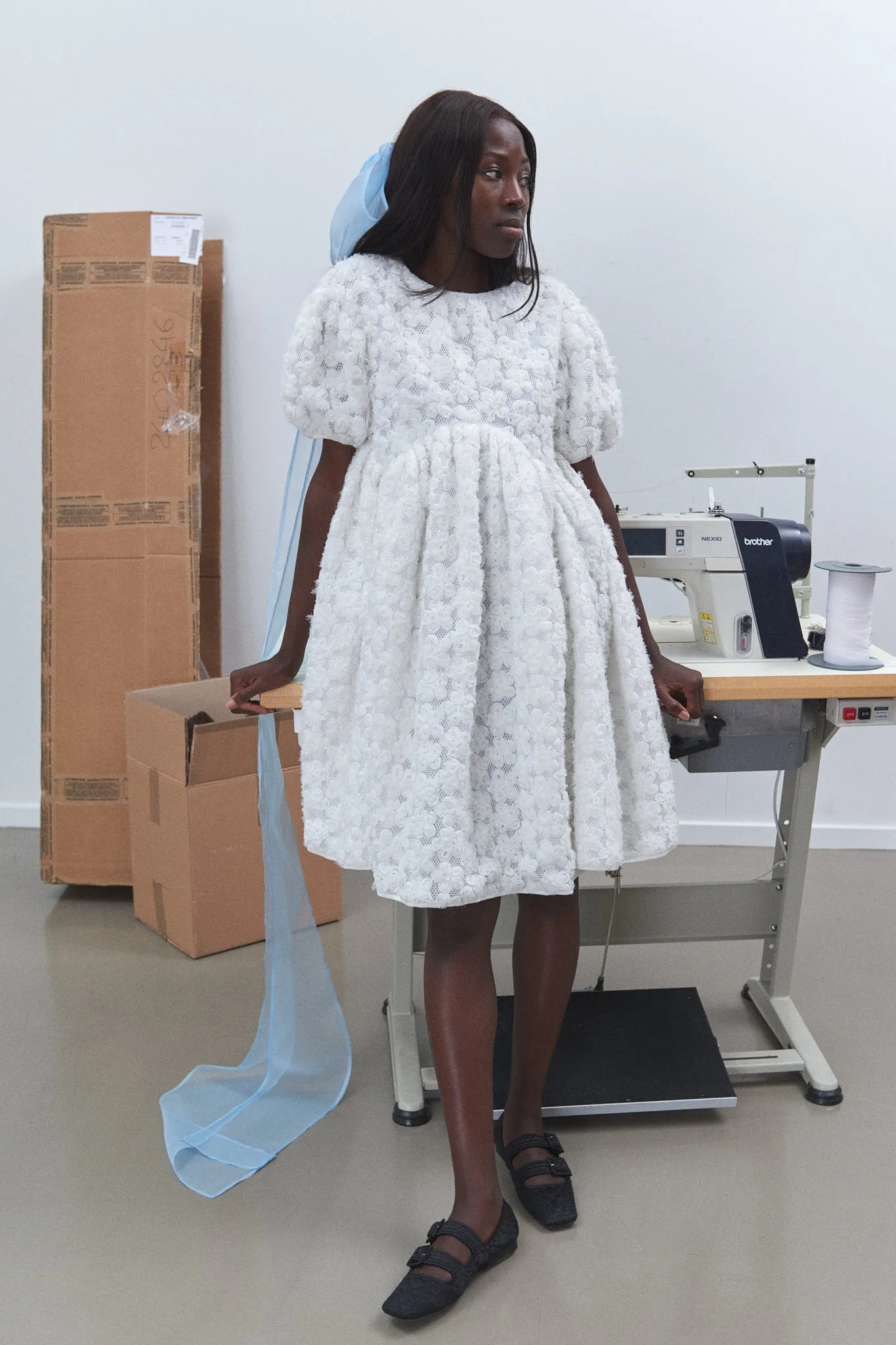 THELMA | DRESS FLORAL NET WHITE BRIDAL sold by Cecilie Bahnsen