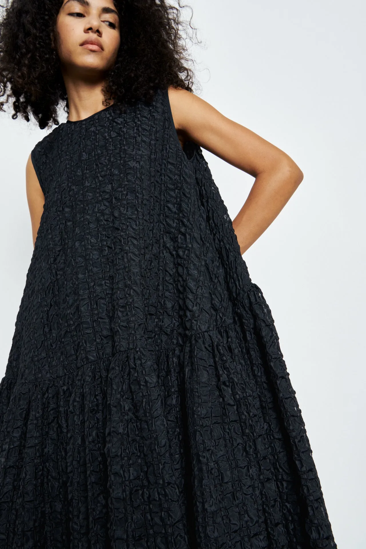 ANNA KARIN | DRESS CHECK SEERSUCKER BLACK sold by Cecilie Bahnsen product image thumbnail 3