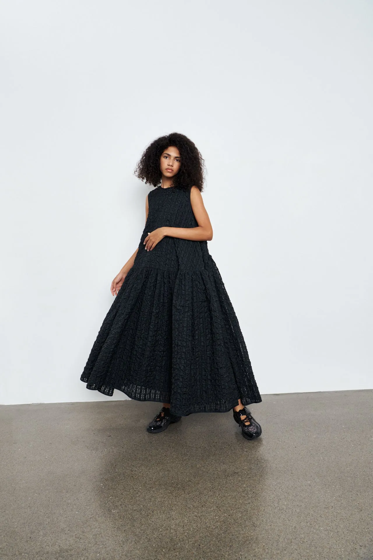 ANNA KARIN | DRESS CHECK SEERSUCKER BLACK sold by Cecilie Bahnsen product image thumbnail 4