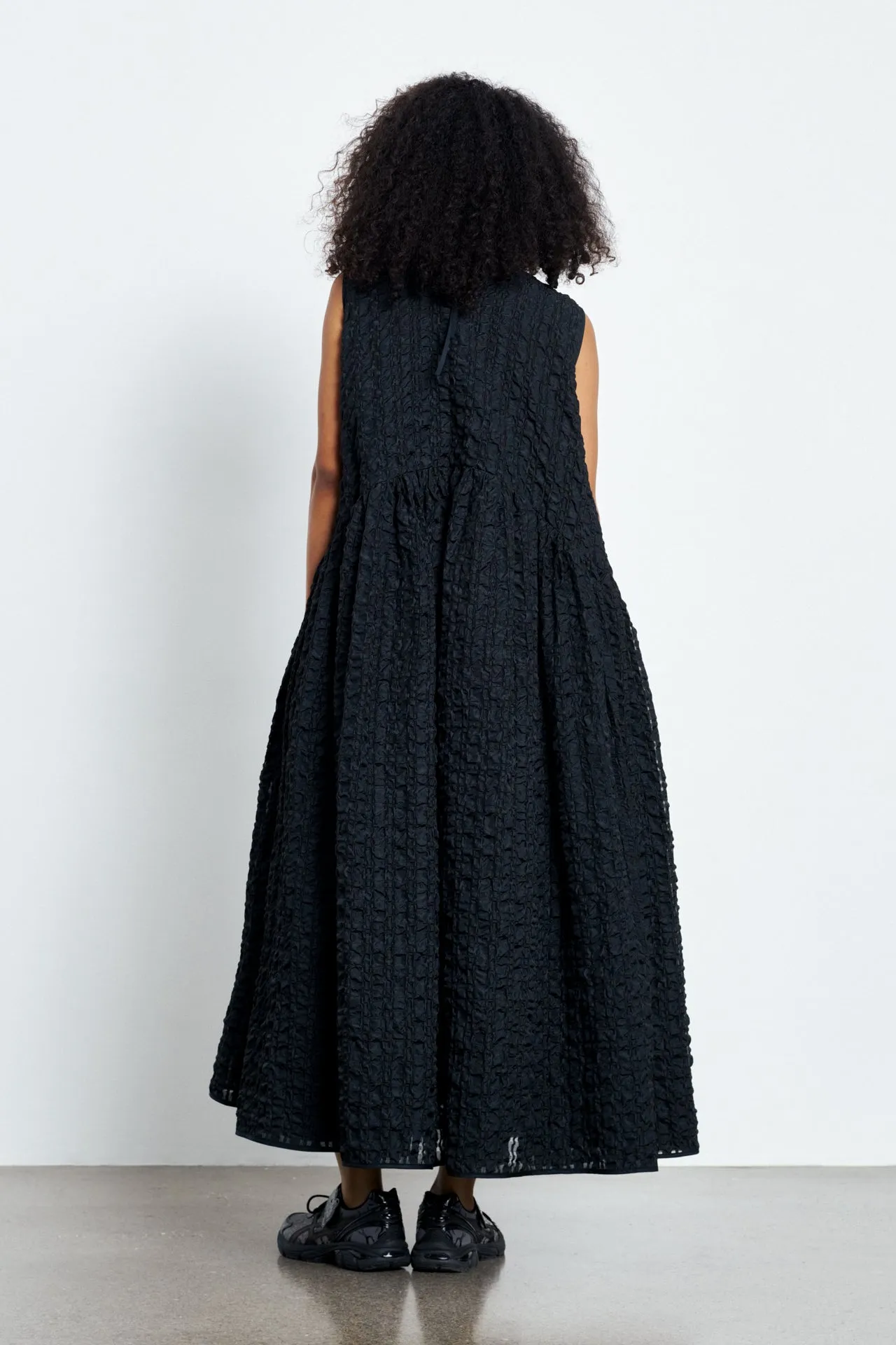 ANNA KARIN | DRESS CHECK SEERSUCKER BLACK sold by Cecilie Bahnsen product image thumbnail 2