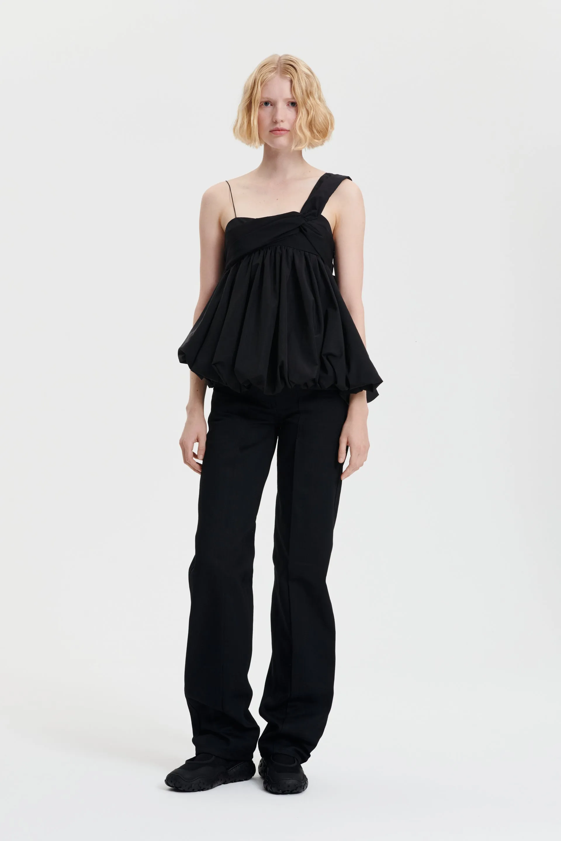 VIE | TOP CRINKLE PARACHUTE BLACK sold by Cecilie Bahnsen