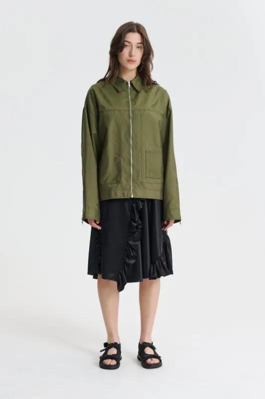 OLPA | JACKET AKINO CANVAS OLIVE made by Cecilie Bahnsen