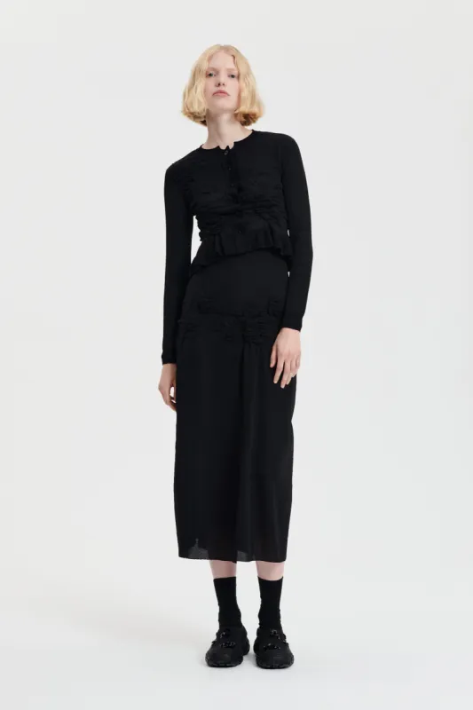 VILLA | SKIRT COLETTE SMOCK KNIT BLACK/BLACK sold by Cecilie Bahnsen