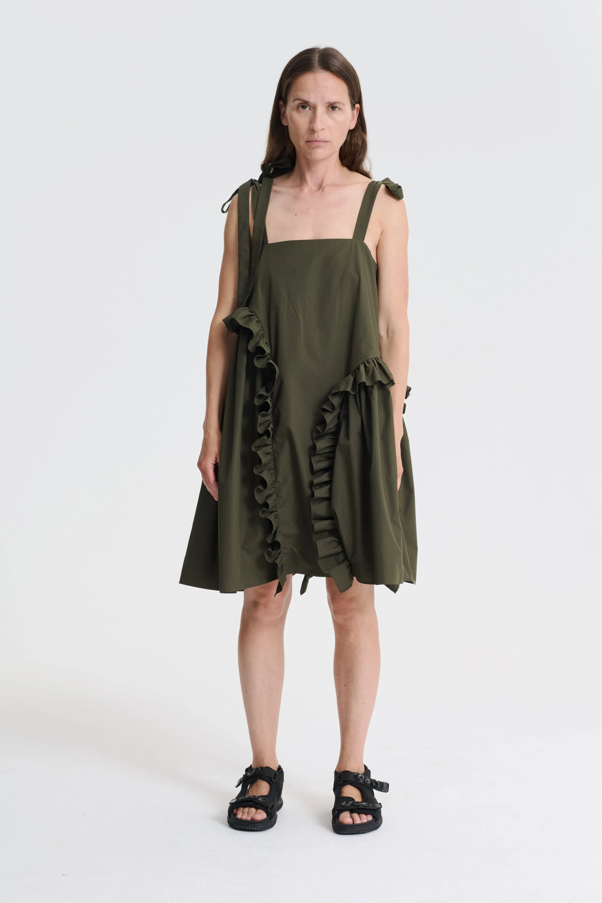 AGATA | DRESS COTTON PINE GREEN sold by Cecilie Bahnsen