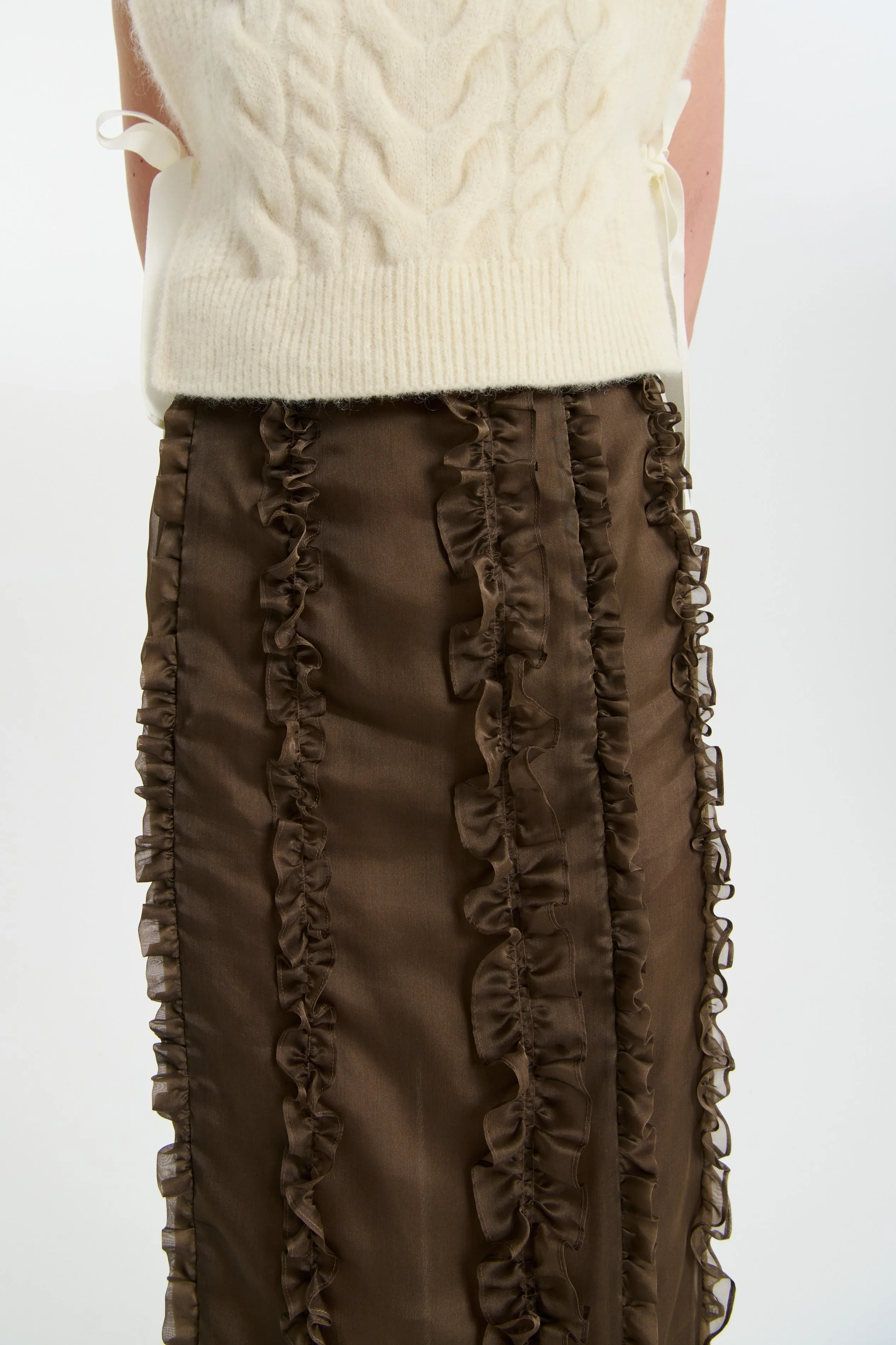 OCEAN | SKIRT SATIN ORGANZA BROWN sold by Cecilie Bahnsen product image thumbnail 2