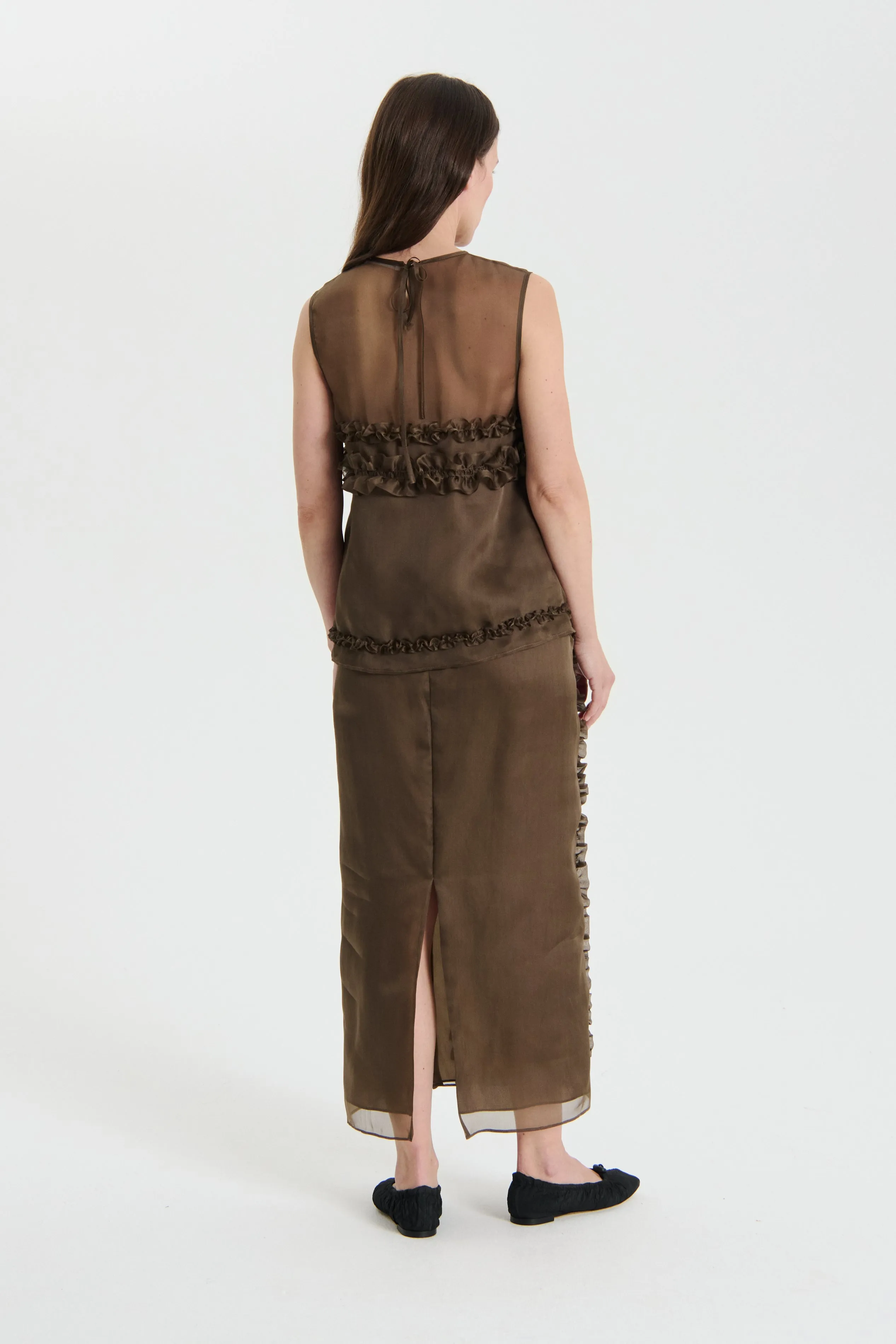 OCEAN | SKIRT SATIN ORGANZA BROWN sold by Cecilie Bahnsen product image thumbnail 3