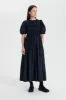 OMARA | DRESS RECYCLED FAILLE NAVY sold by Cecilie Bahnsen