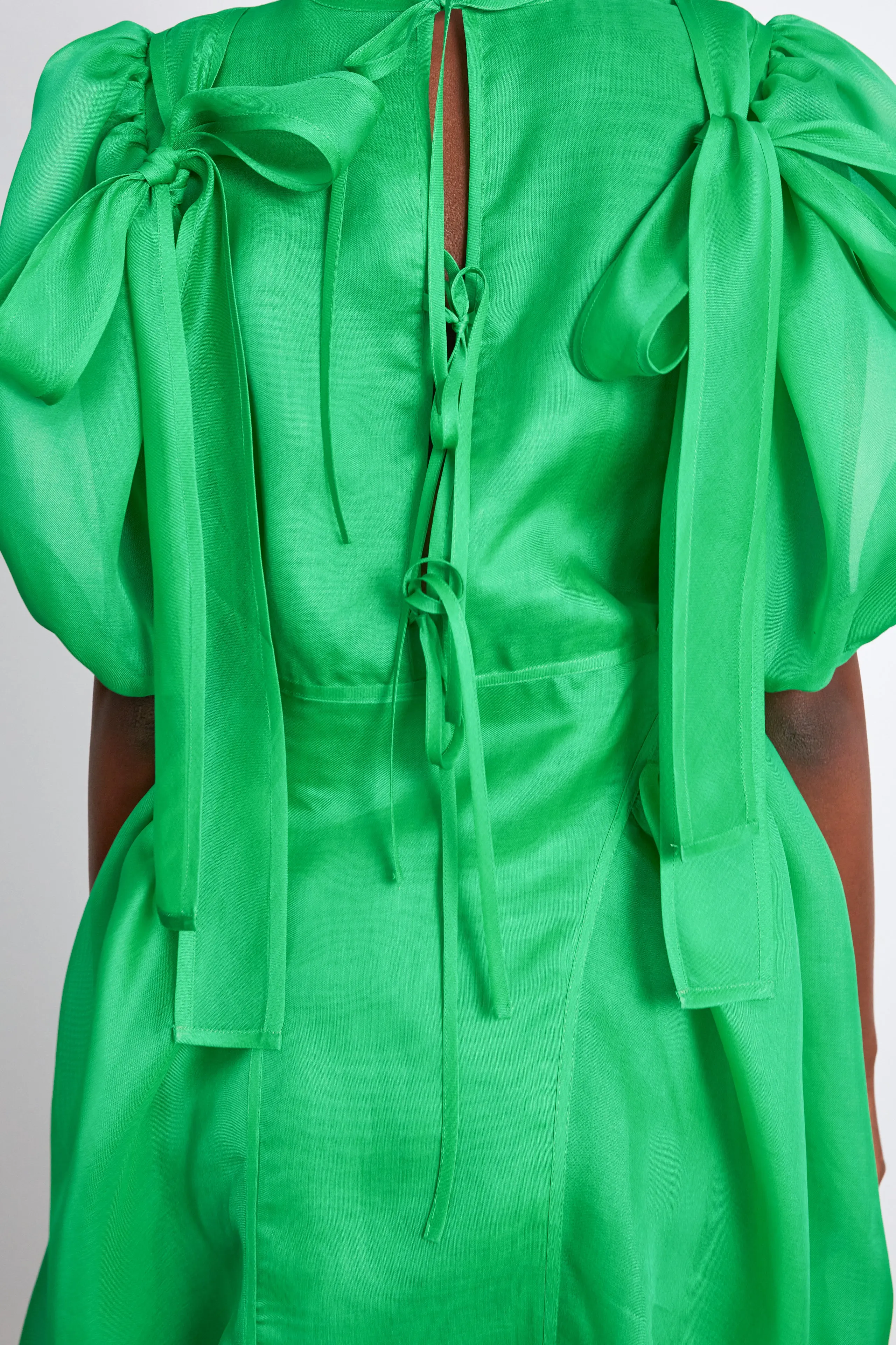 FINNEGAN | DRESS TUNDRA ORG. PATCHES EMERALD GREEN sold by Cecilie Bahnsen product image thumbnail 3