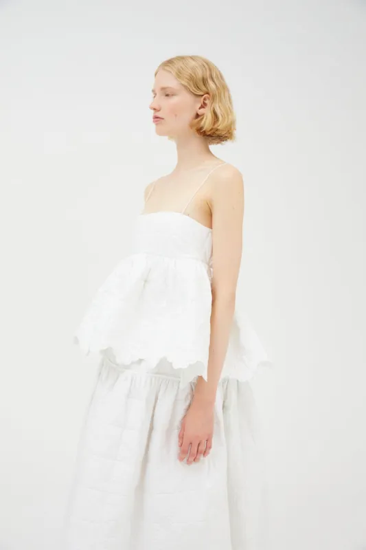 ROSIE | SKIRT QUILTED COTTON WHITE sold by Cecilie Bahnsen