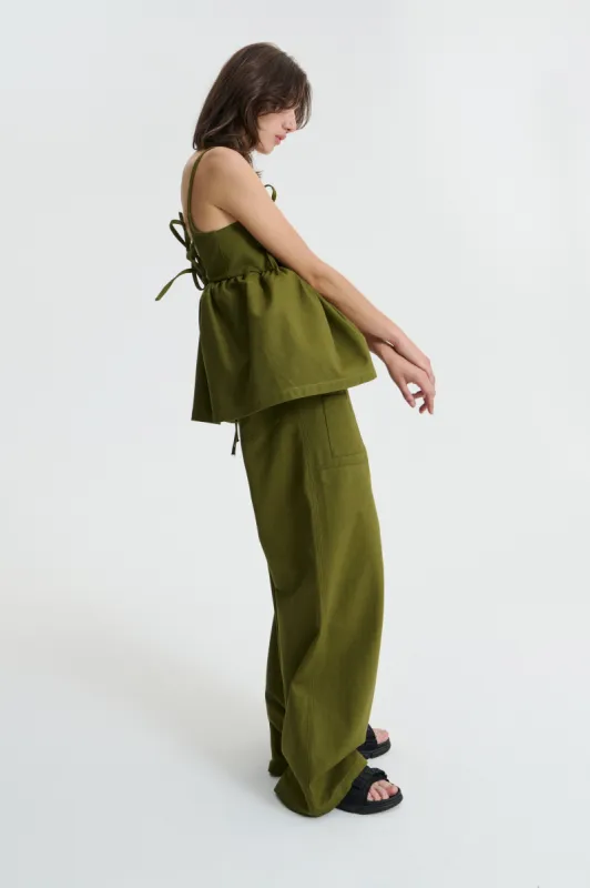 AKIRA | TOP | DENIM OLIVE GREEN made by Cecilie Bahnsen