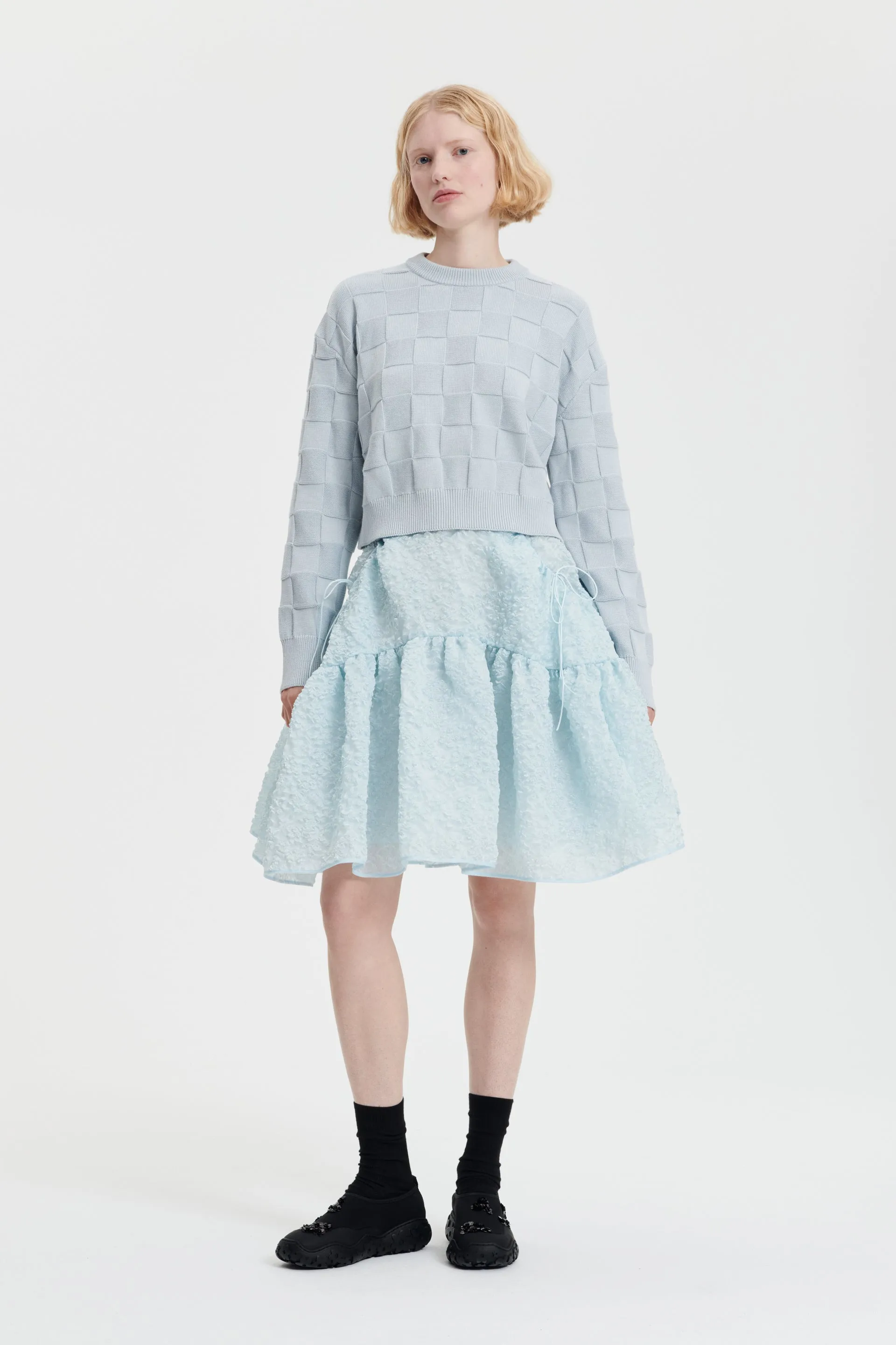 GILLY | SKIRT GRASMERE MATELASSE AQUA sold by Cecilie Bahnsen