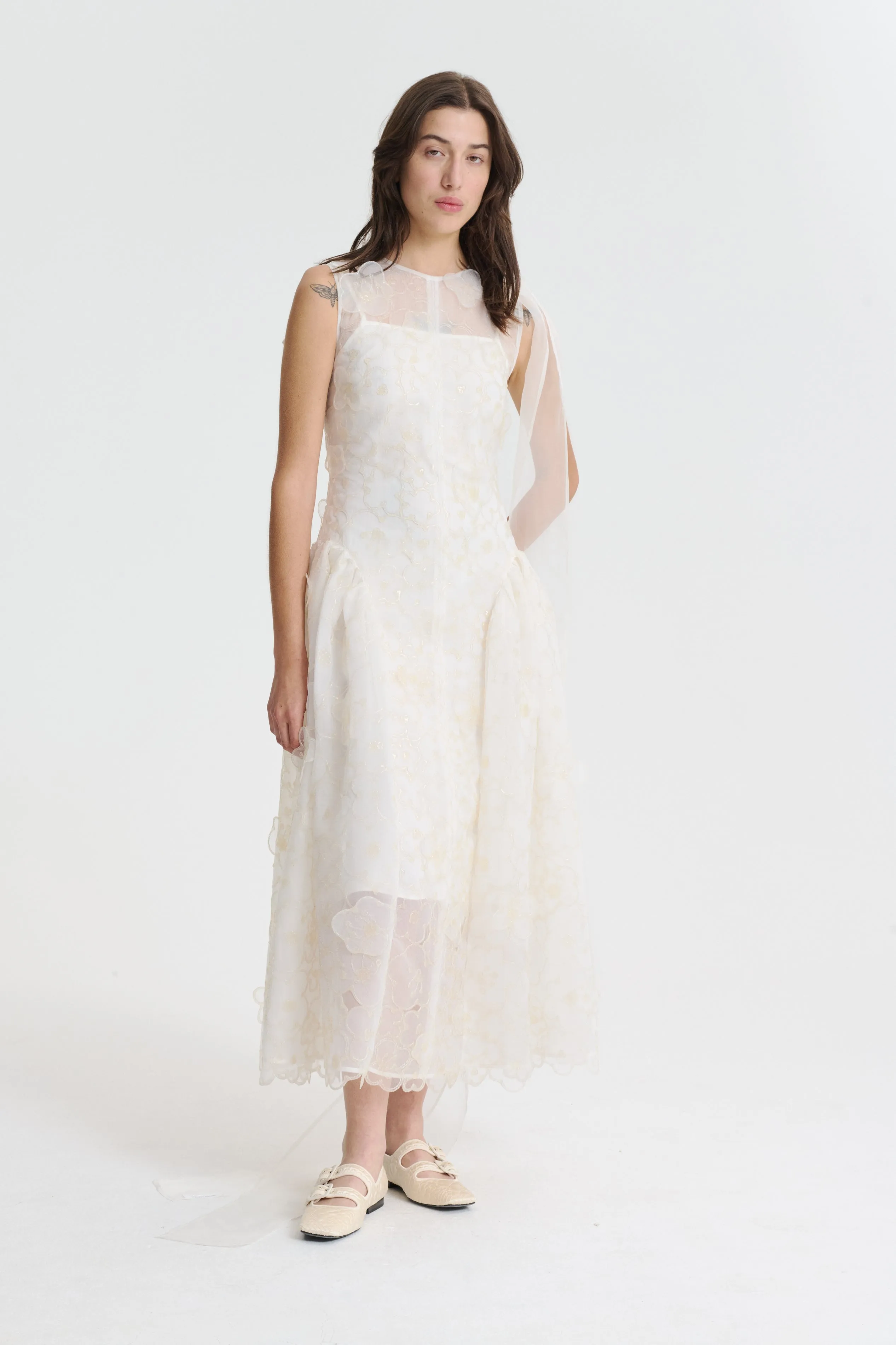 STINE | DRESS CAMELLIA 3D FRULLI CLEAR sold by Cecilie Bahnsen