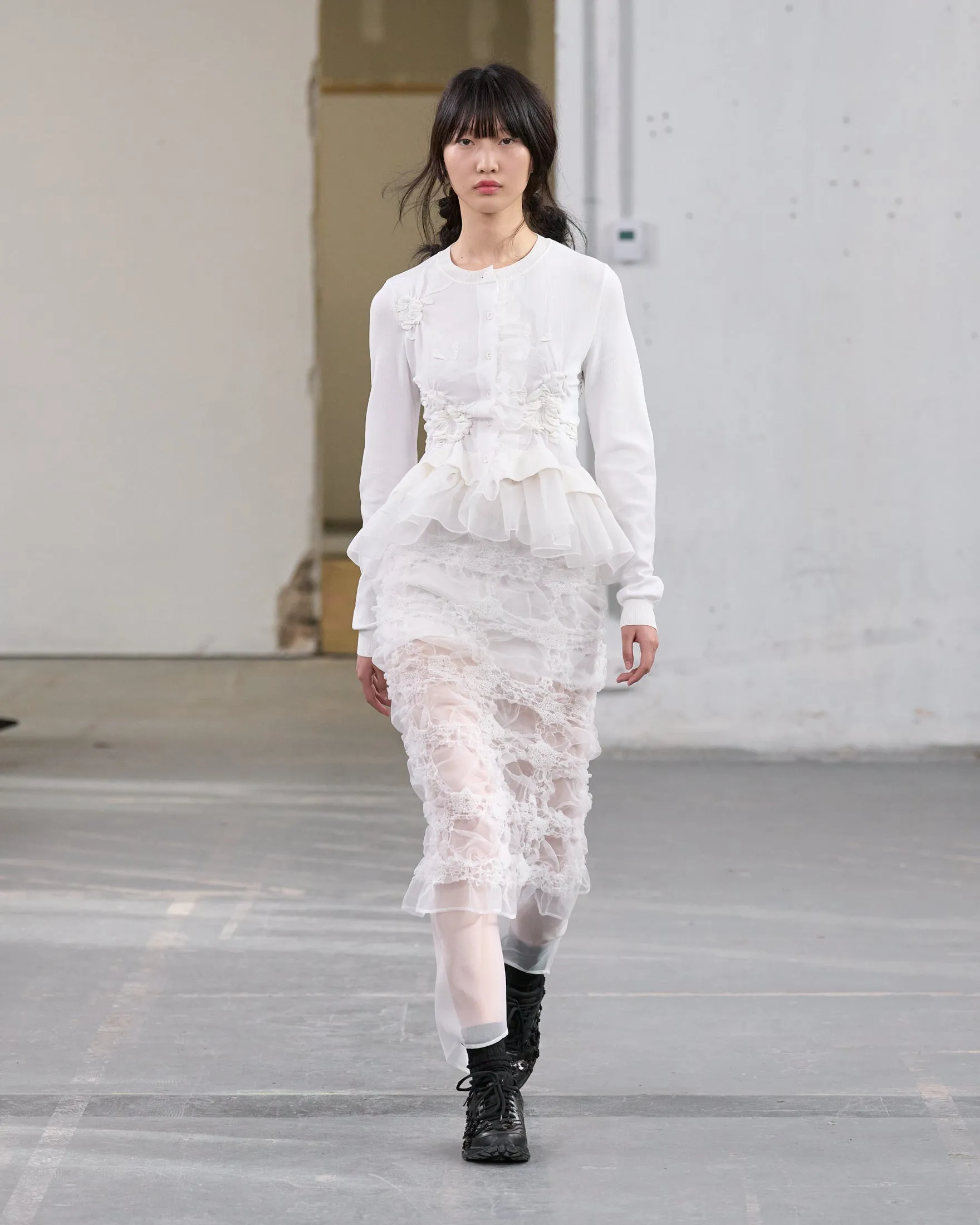 GLENDA | SKIRT SMOCK VIOLA GRID WHITE sold by Cecilie Bahnsen product image thumbnail 3