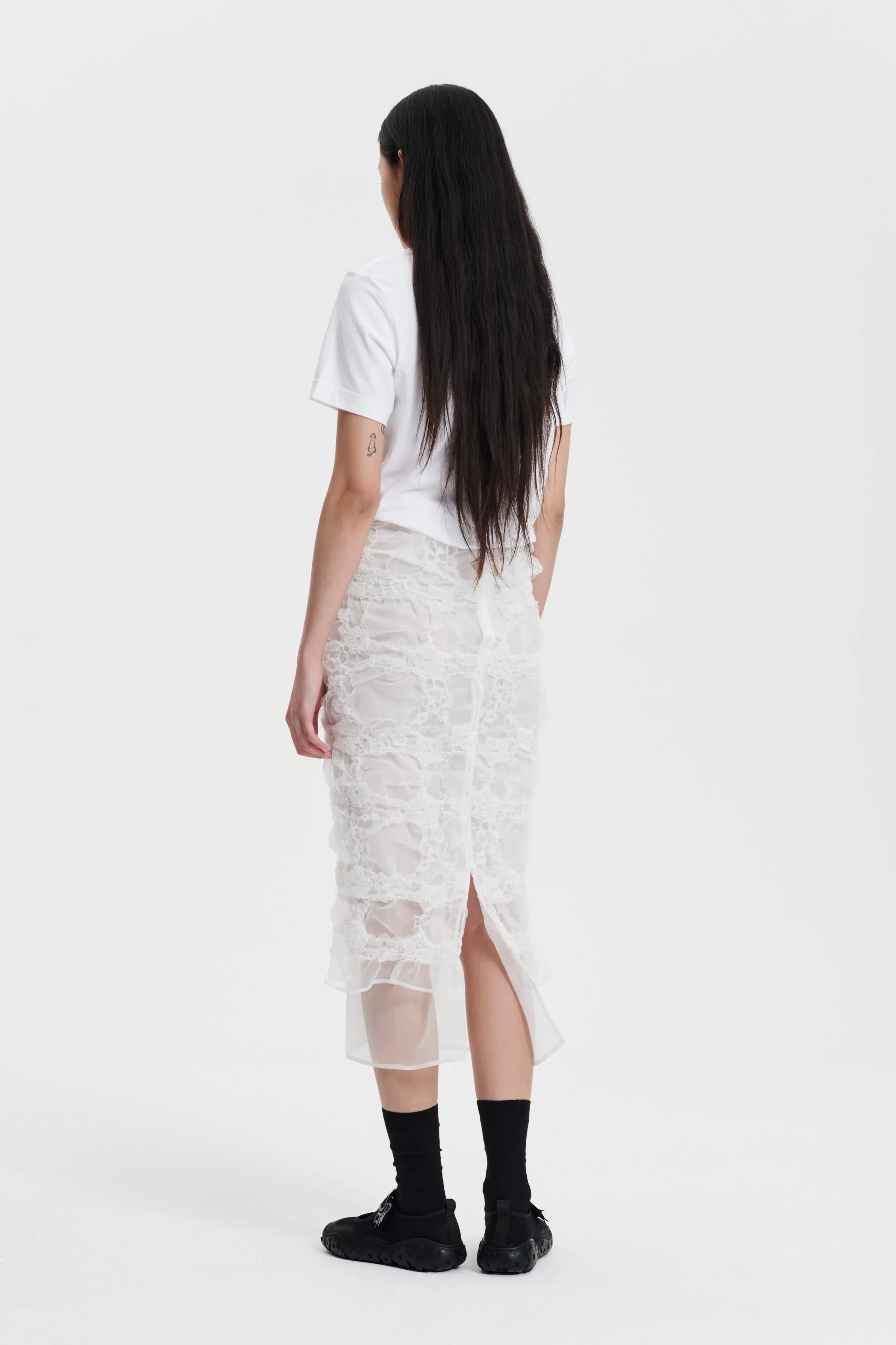 GLENDA | SKIRT SMOCK VIOLA GRID WHITE sold by Cecilie Bahnsen product image thumbnail 2