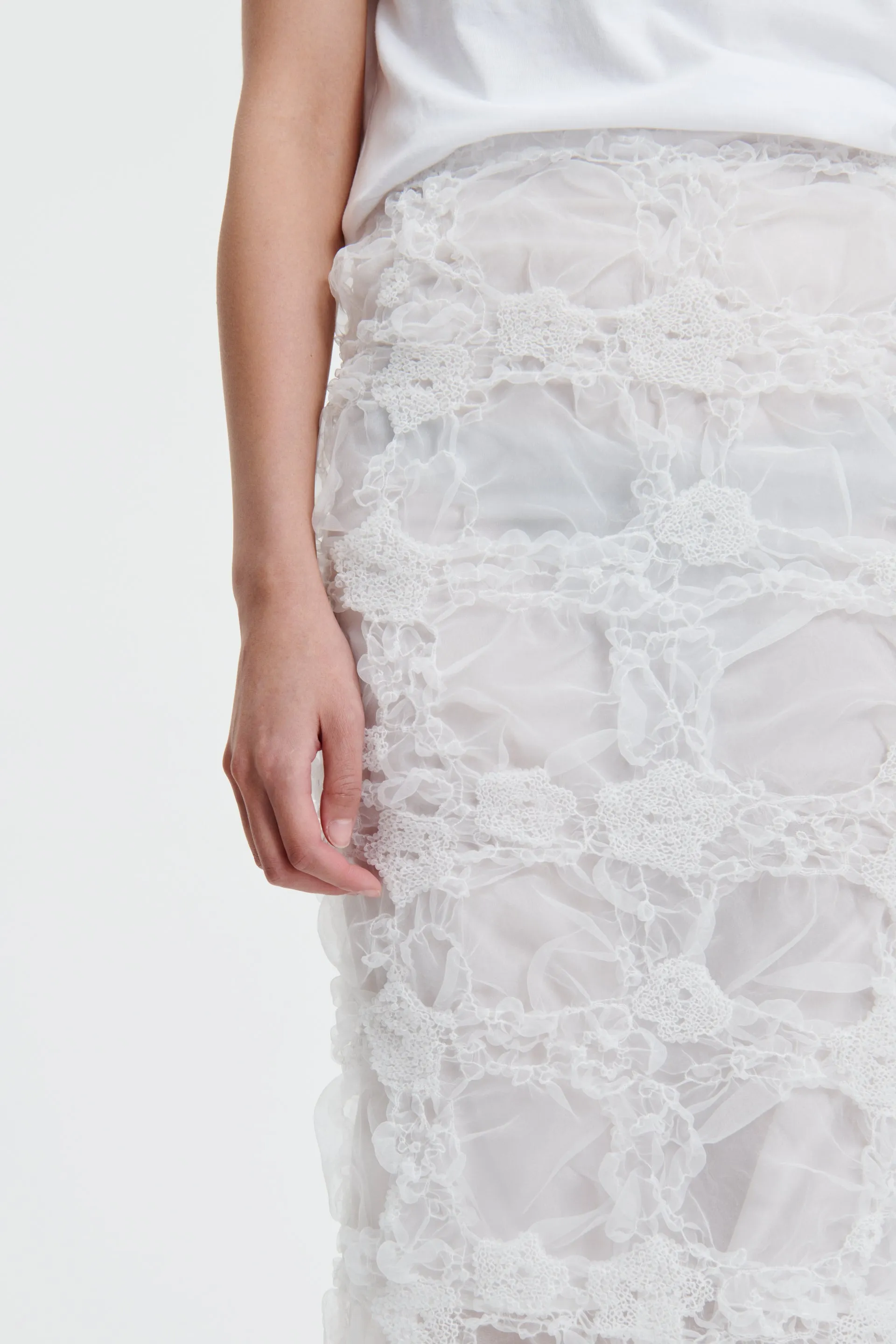 GLENDA | SKIRT SMOCK VIOLA GRID WHITE sold by Cecilie Bahnsen product image thumbnail 4