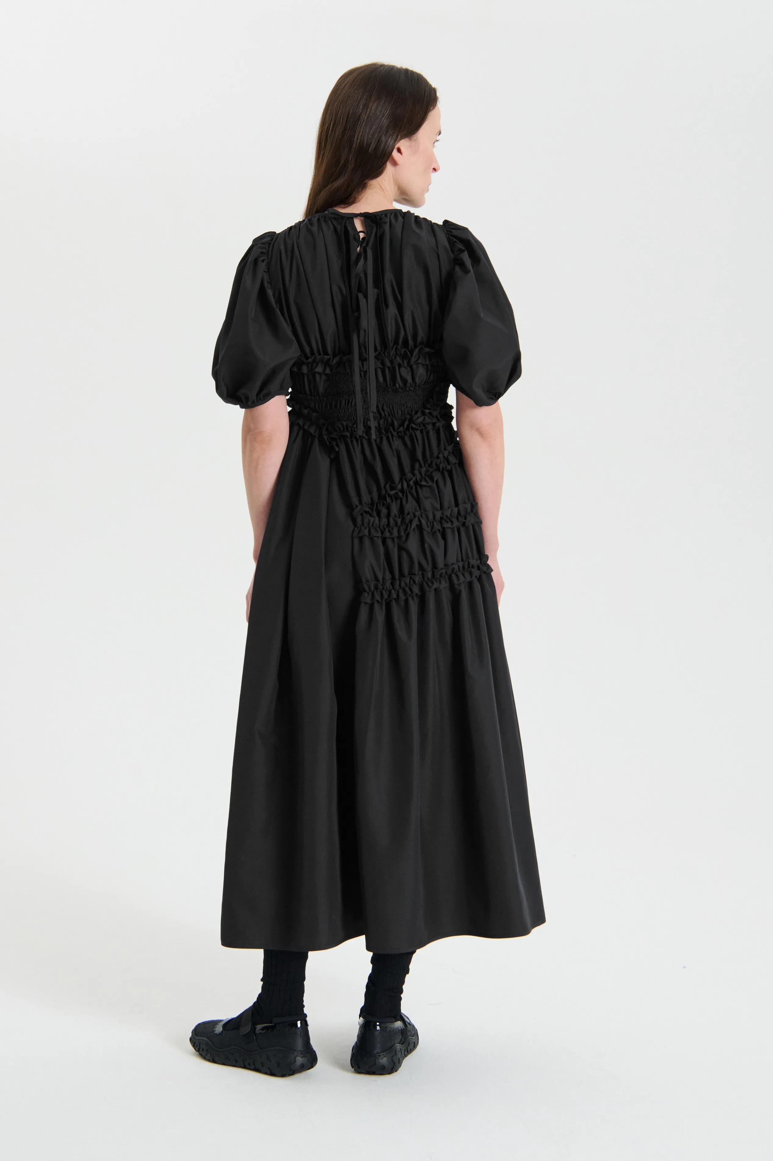 OMARA | DRESS RECYCLED FAILLE BLACK sold by Cecilie Bahnsen product image thumbnail 3
