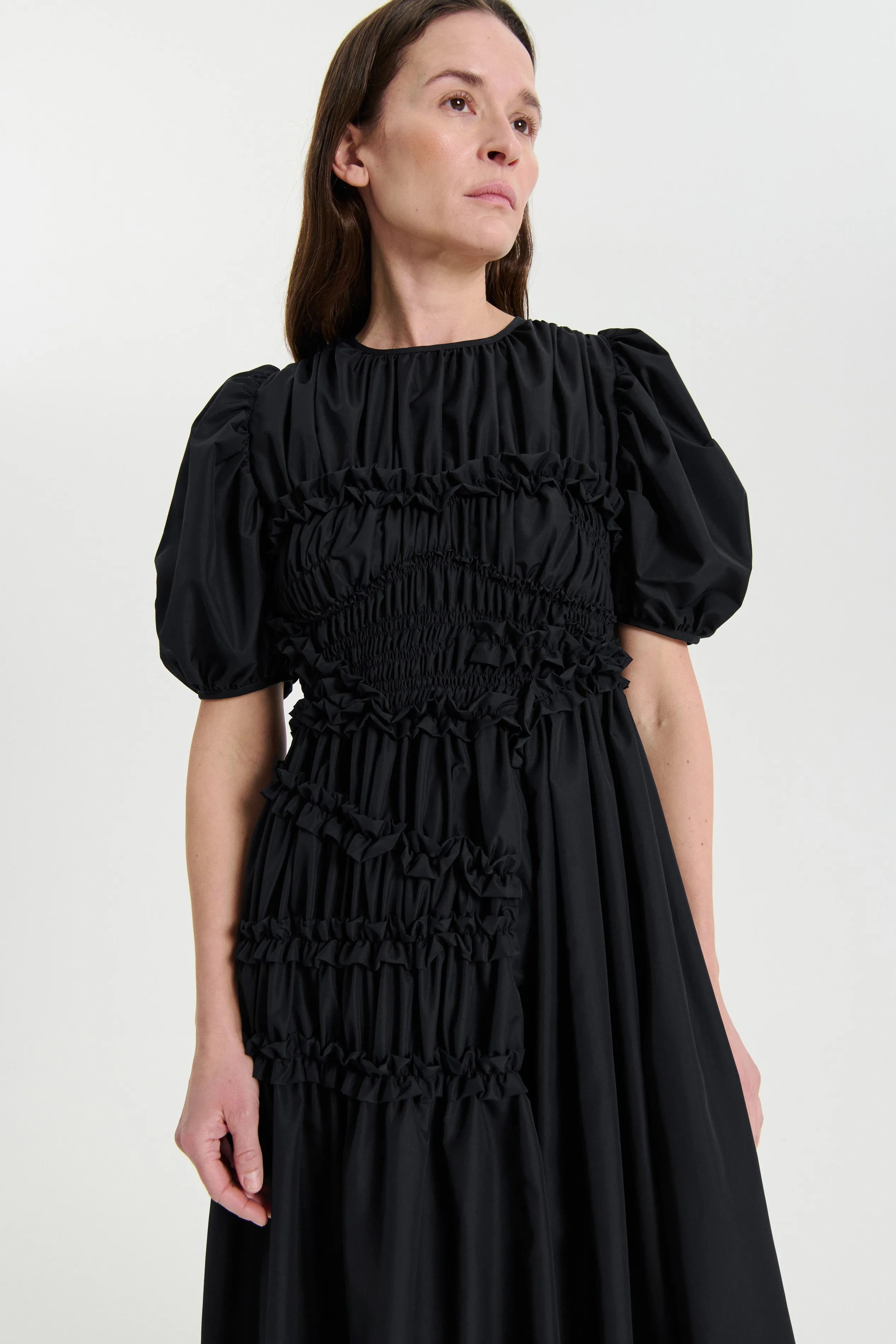 OMARA | DRESS RECYCLED FAILLE BLACK sold by Cecilie Bahnsen product image thumbnail 2