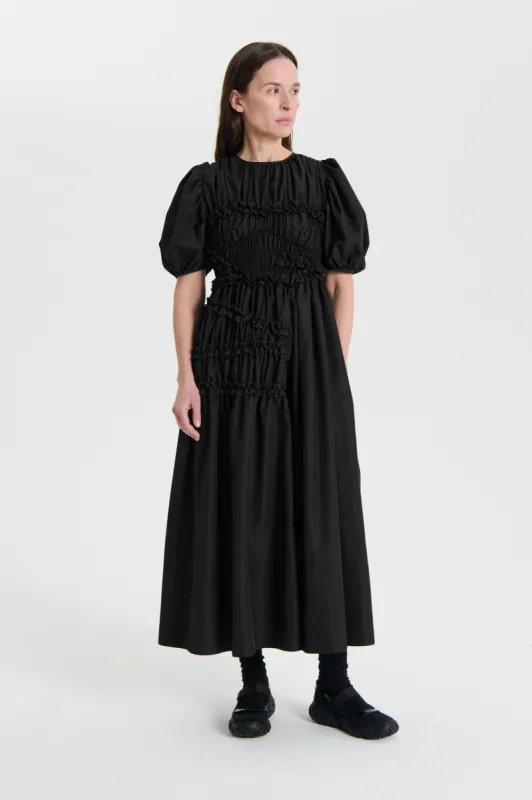 OMARA | DRESS RECYCLED FAILLE BLACK sold by Cecilie Bahnsen