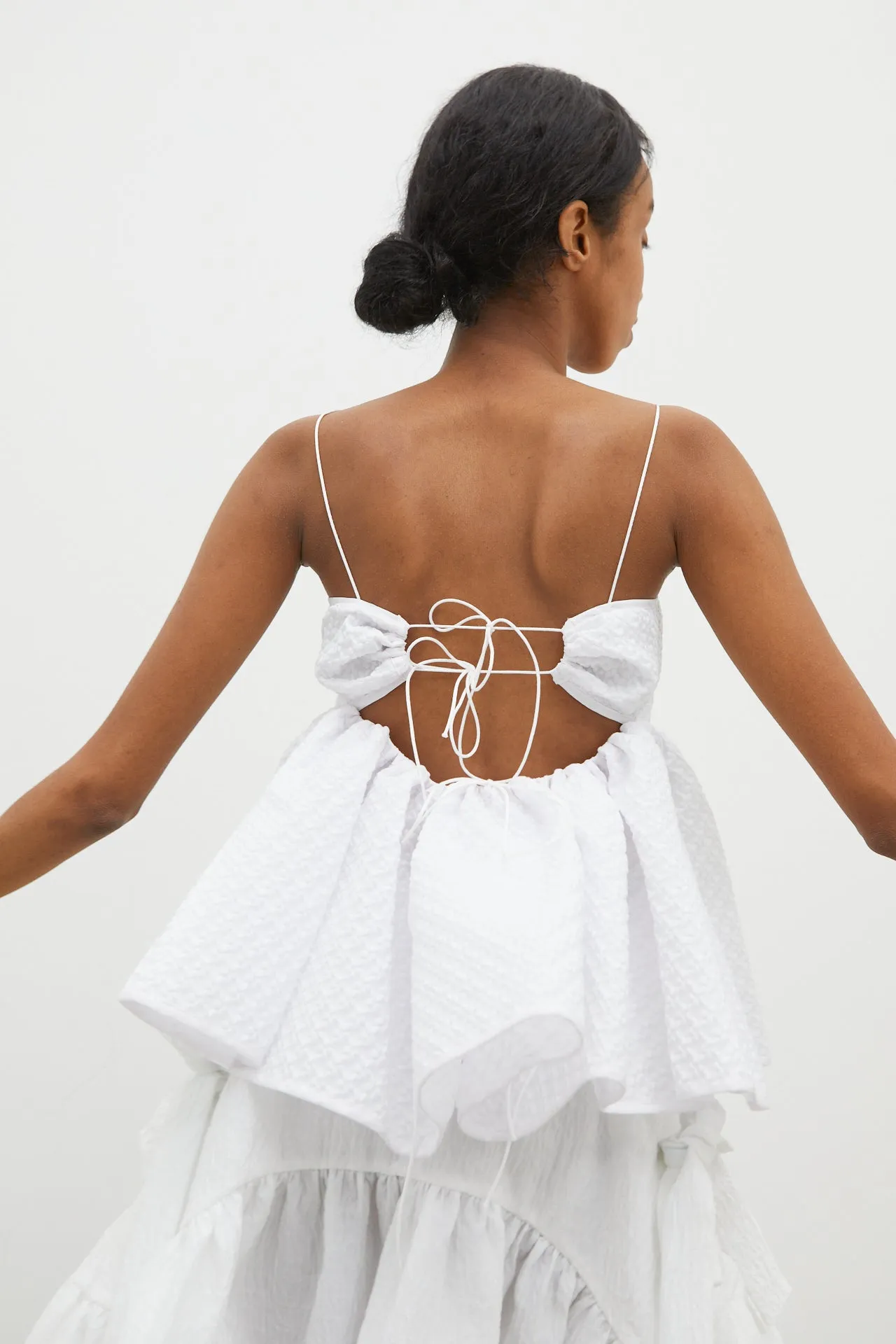 SELENA | TOP BLOSSOM MATELASSÉ WHITE sold by Cecilie Bahnsen product image thumbnail 2