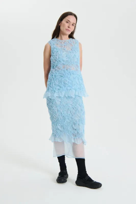 GLENDA | SKIRT BERRY BLOSSOM SMOCK LIGHT BLUE sold by Cecilie Bahnsen