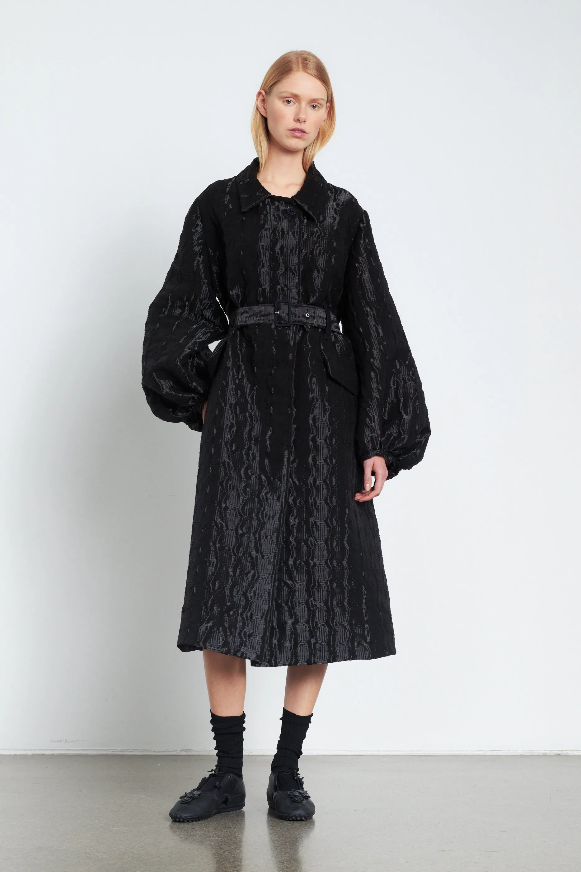 FARREL | COAT STRATOS JACQUARD BLACK sold by Cecilie Bahnsen