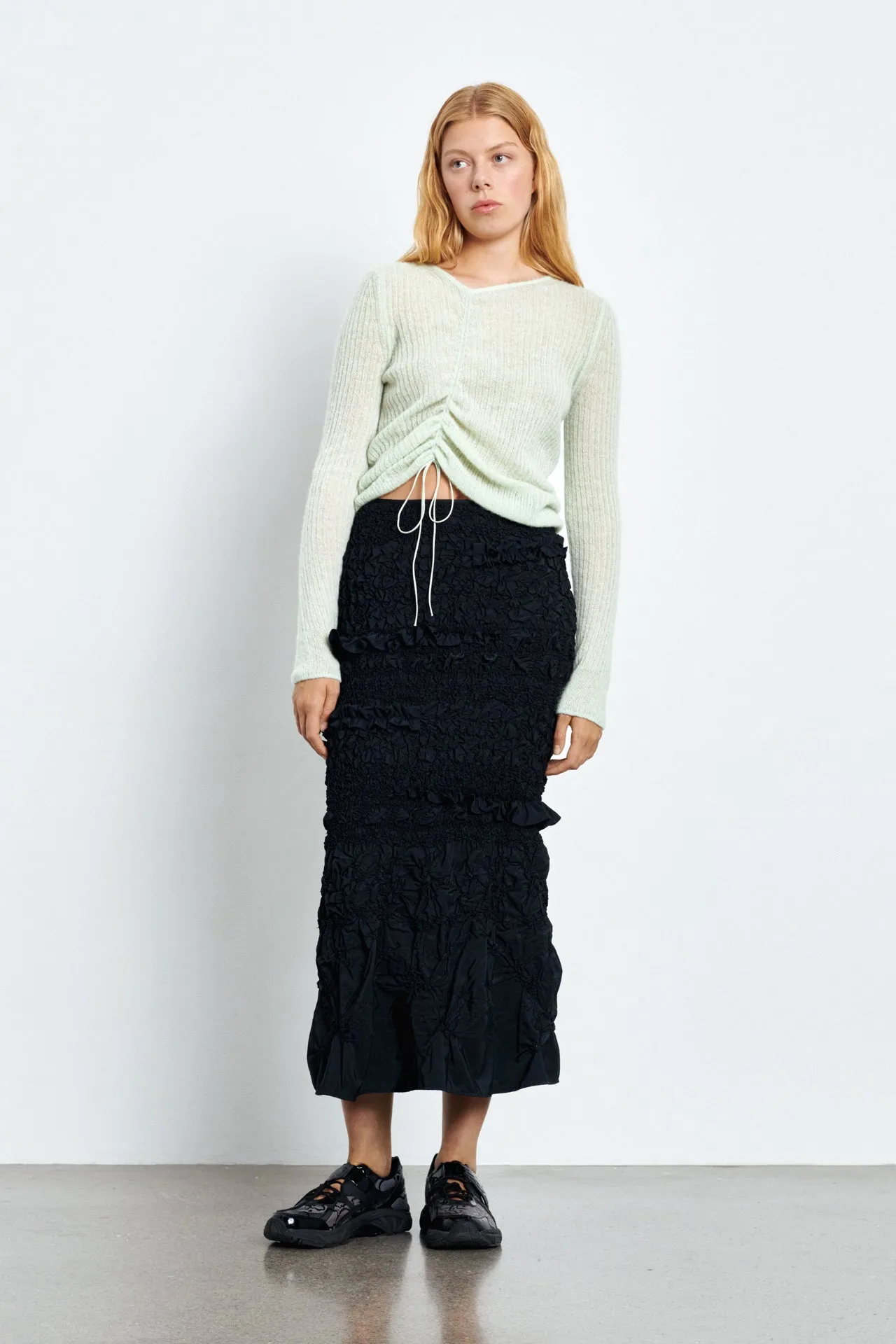 VENUS | SKIRT PANSY SMOCK FAILLE BLACK sold by Cecilie Bahnsen