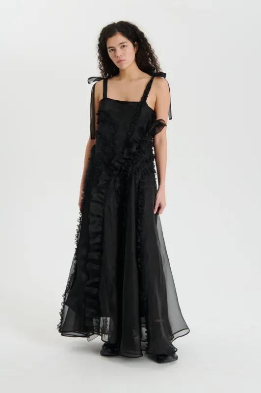 OTIS | DRESS SATIN ORGANZA BLACK sold by Cecilie Bahnsen
