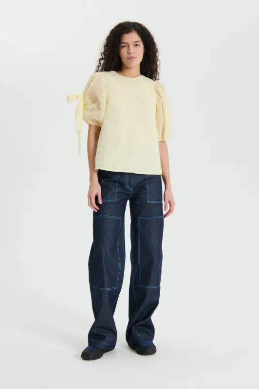 FANCHETTE | TOP POSY MATELASSÉ SOFT YELLOW made by Cecilie Bahnsen
