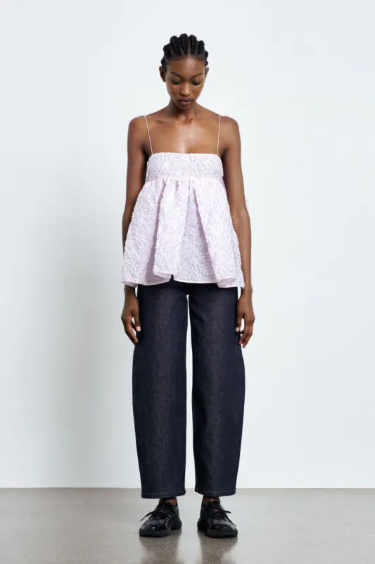 VERONICA | TOP GRASMERE MATELASSÉ ROSEWATER sold by Cecilie Bahnsen