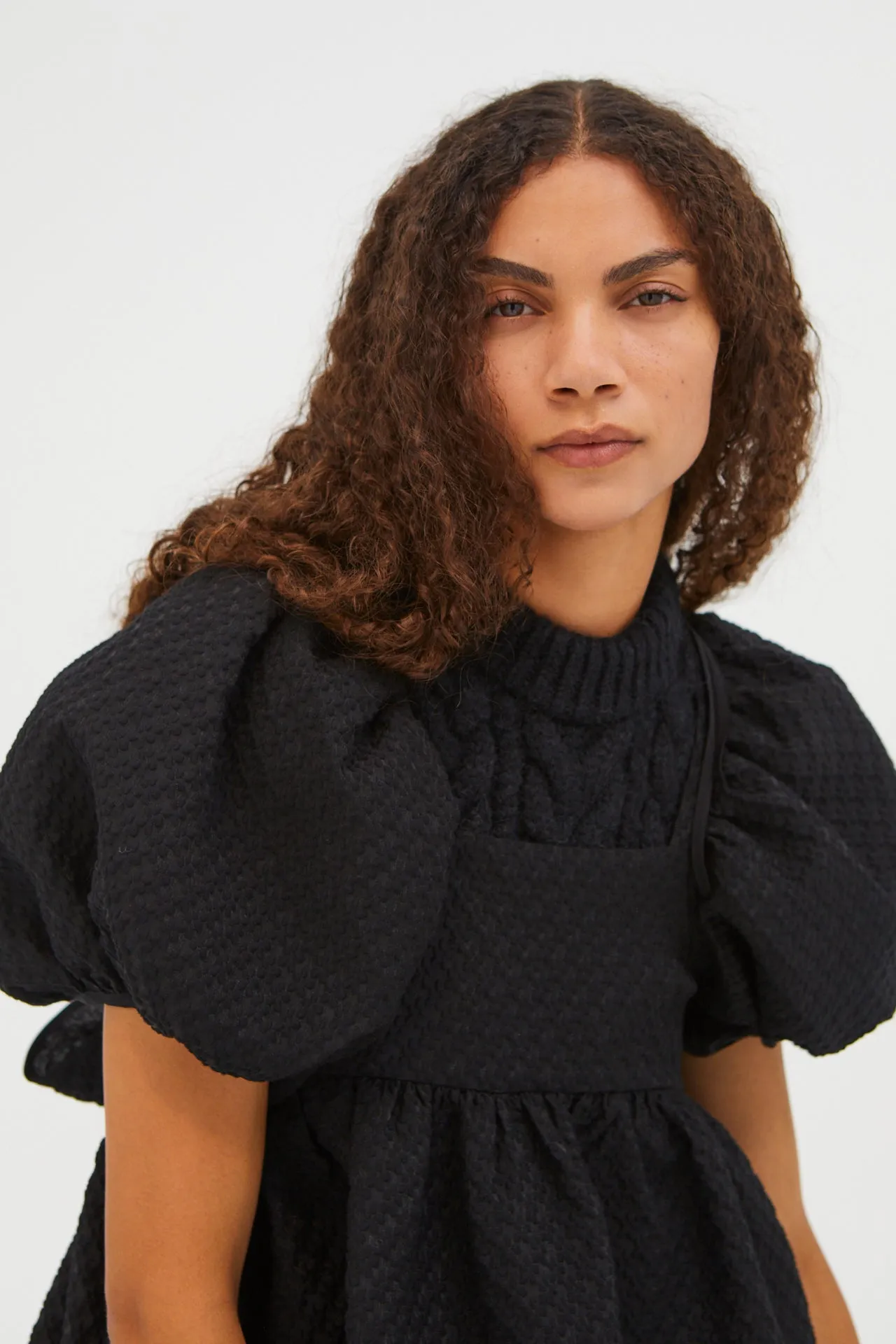 TILDE | DRESS BLOSSOM MATELASSÉ BLACK sold by Cecilie Bahnsen product image thumbnail 3