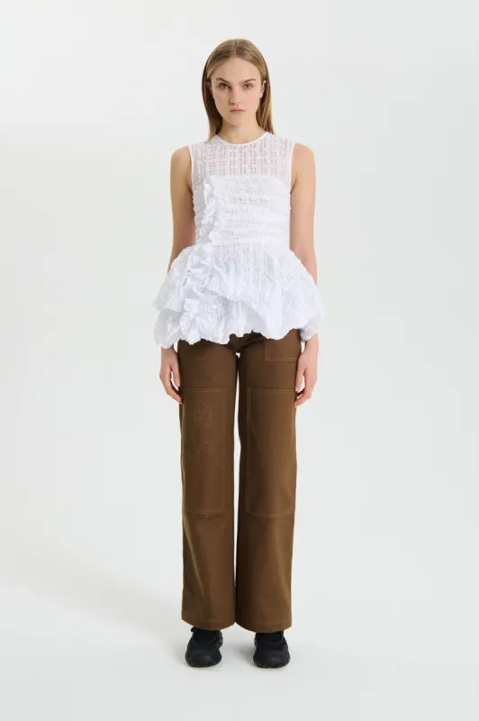 GIANNA | TOP CHECK SEERSUCKER WHITE made by Cecilie Bahnsen